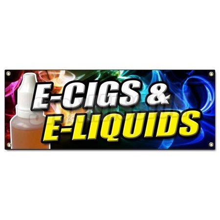 SIGNMISSION E-CIGS & E-LIQUIDS BANNER SIGN smoking head shop cigarette vape vaporize B-Ecig & Eliquid